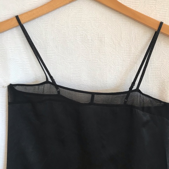Aritzia Black XS silk satin and georgette chemise. - Picture 3 of 6